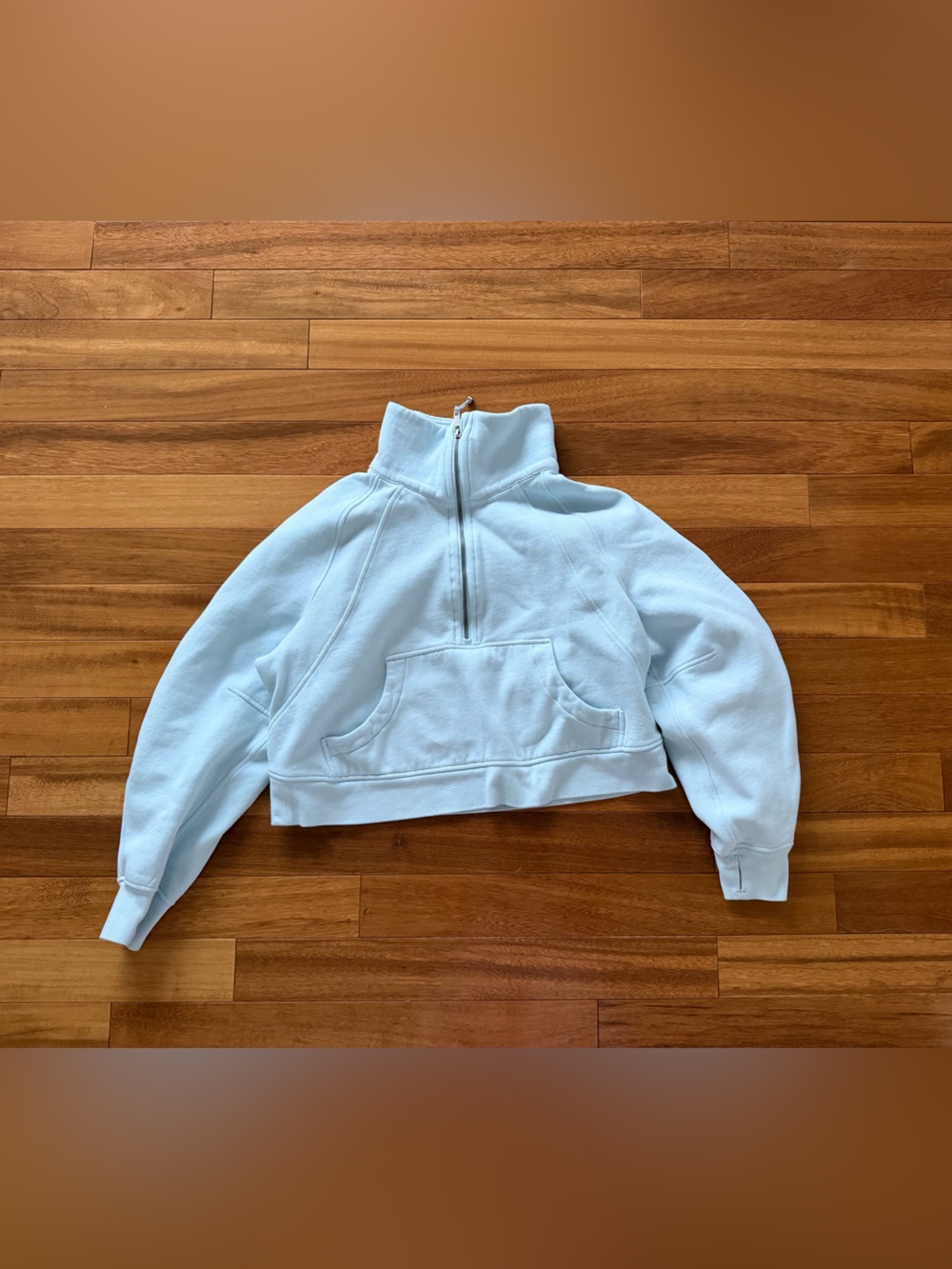 Light Blue Lulu Lemon quarterzip scuba sweatshirt